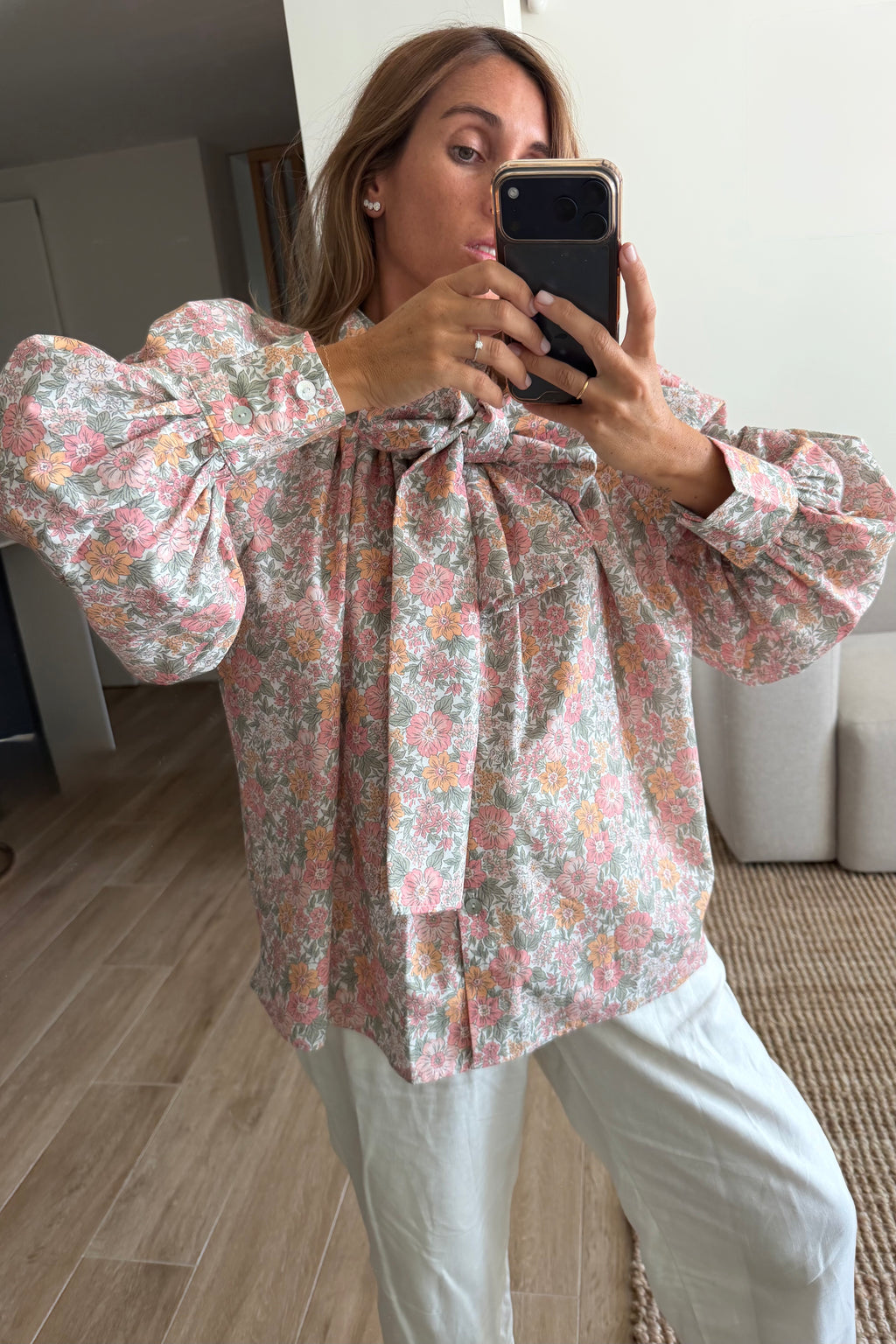 Camisa balloon flores