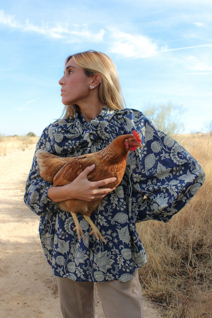 Camisa balloon batik flowers