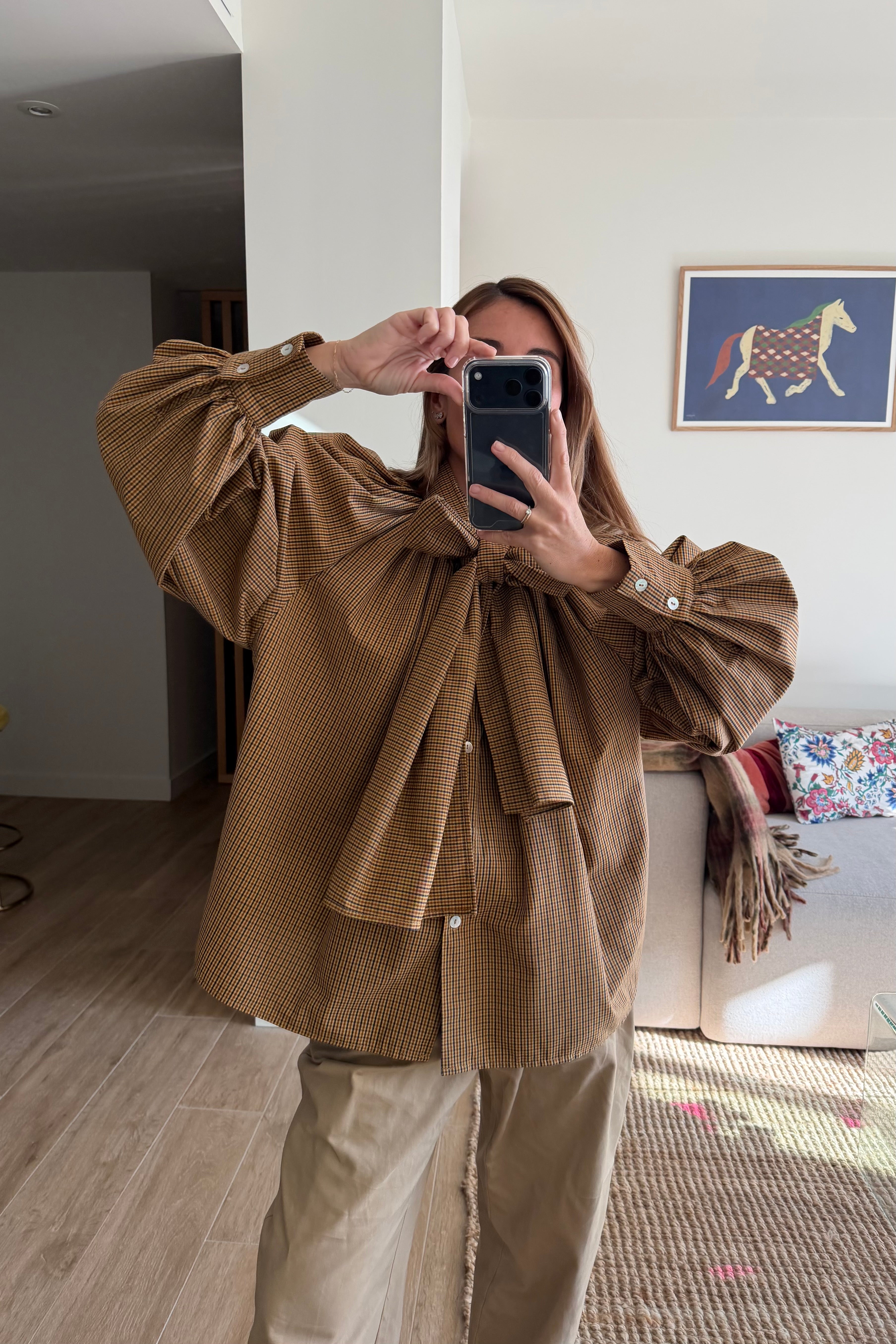 Camisa balloon mustard