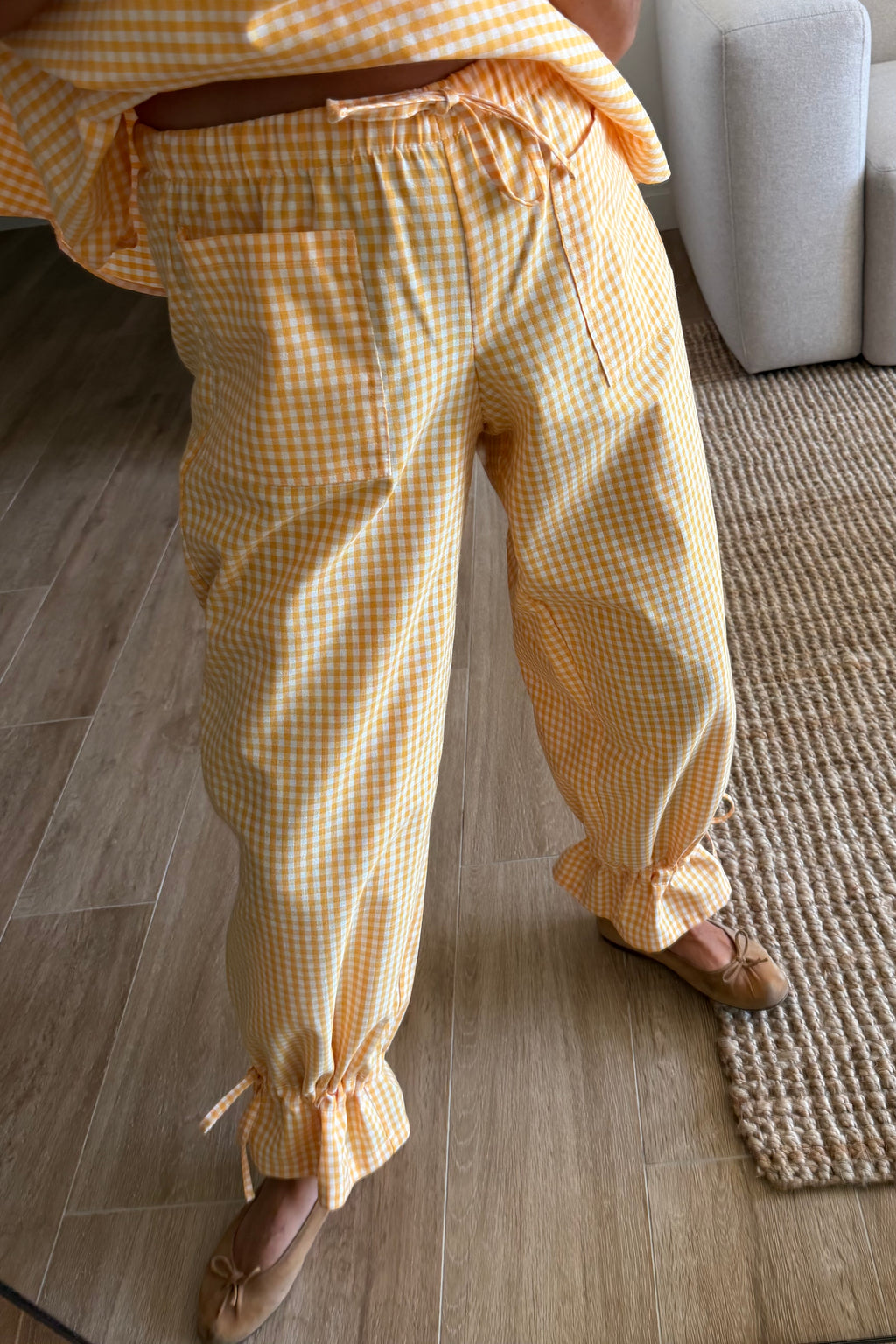 Pantalón vichy yellow