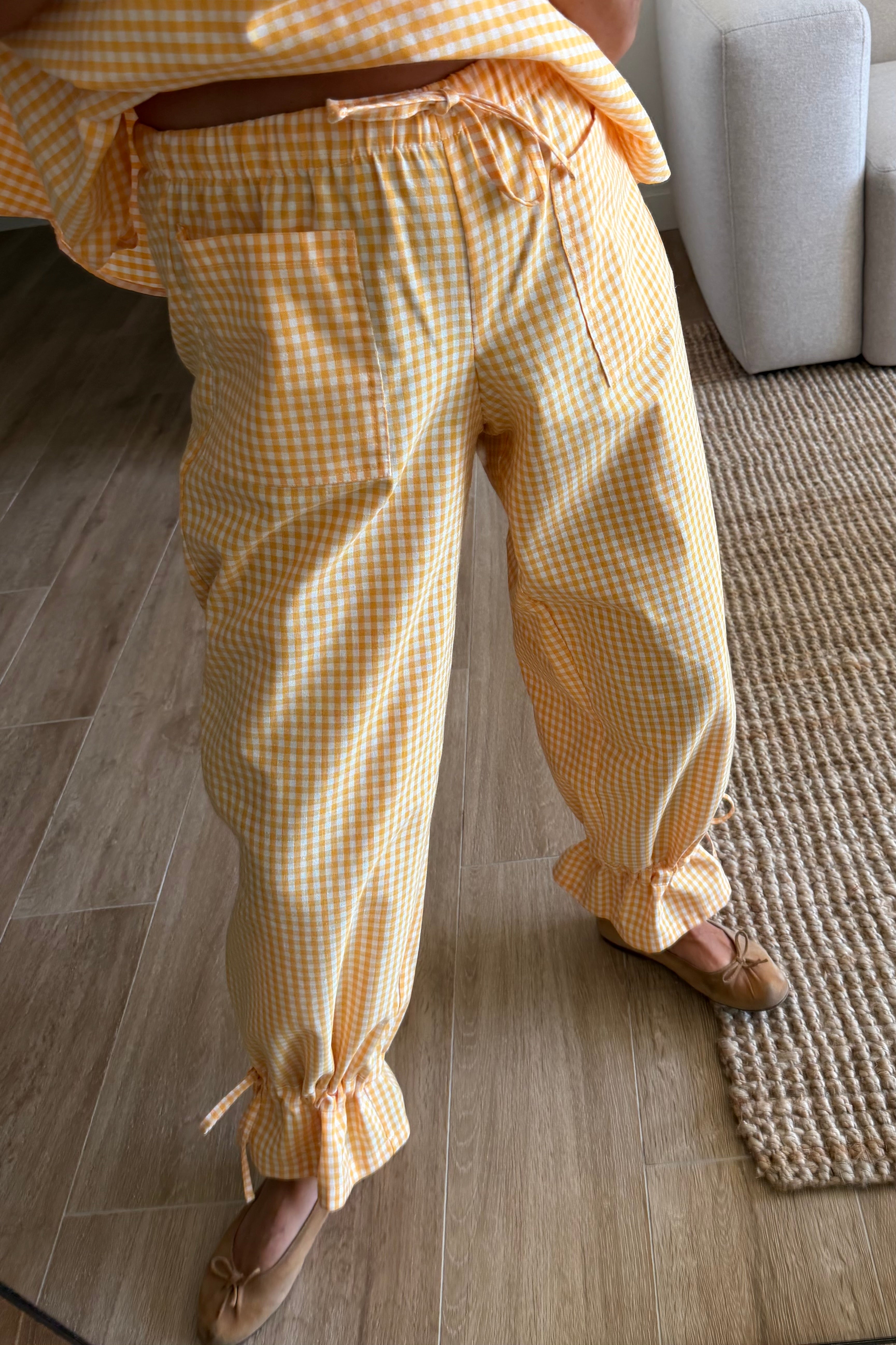 Pantalón vichy yellow