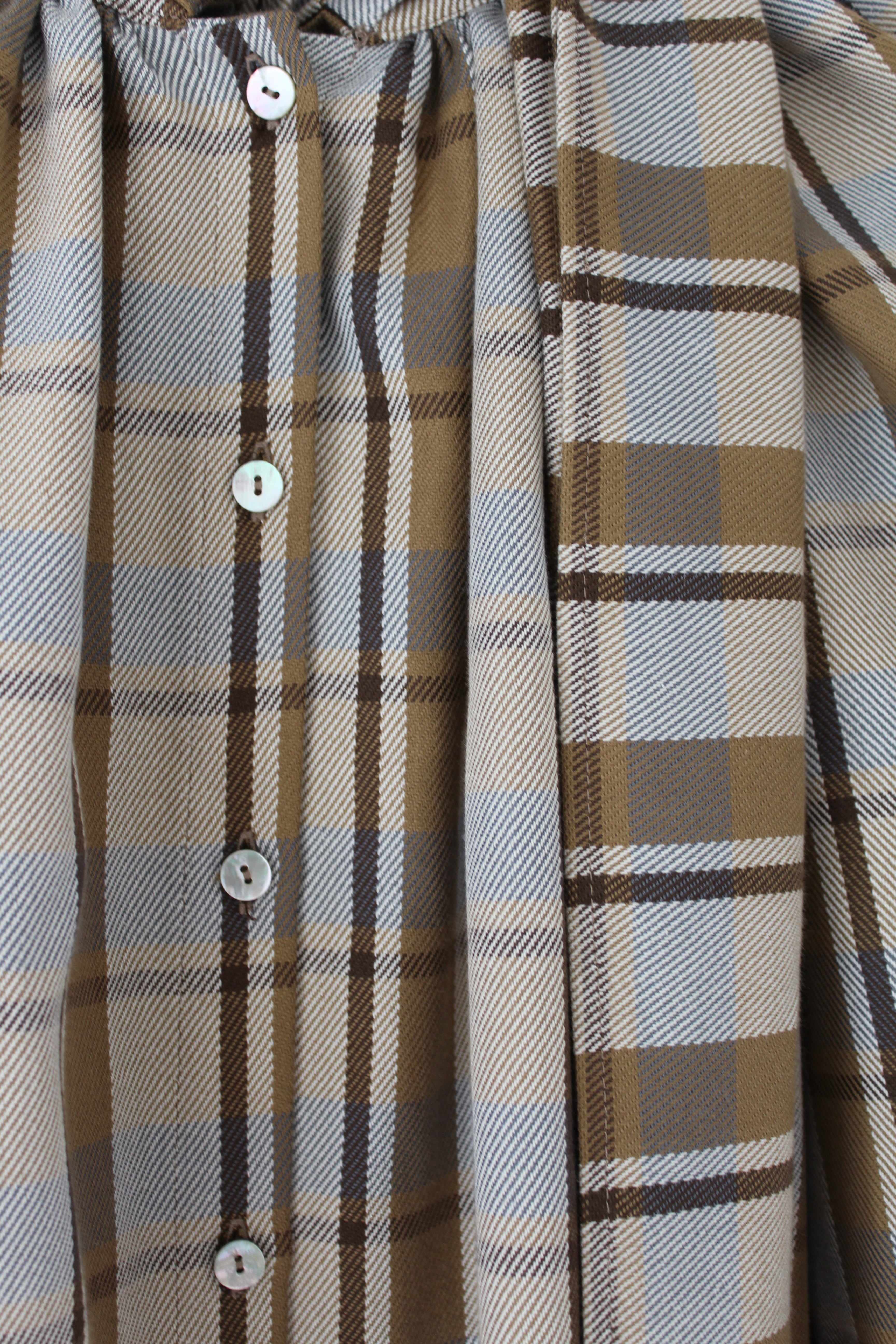 Camisa balloon cuadros beige