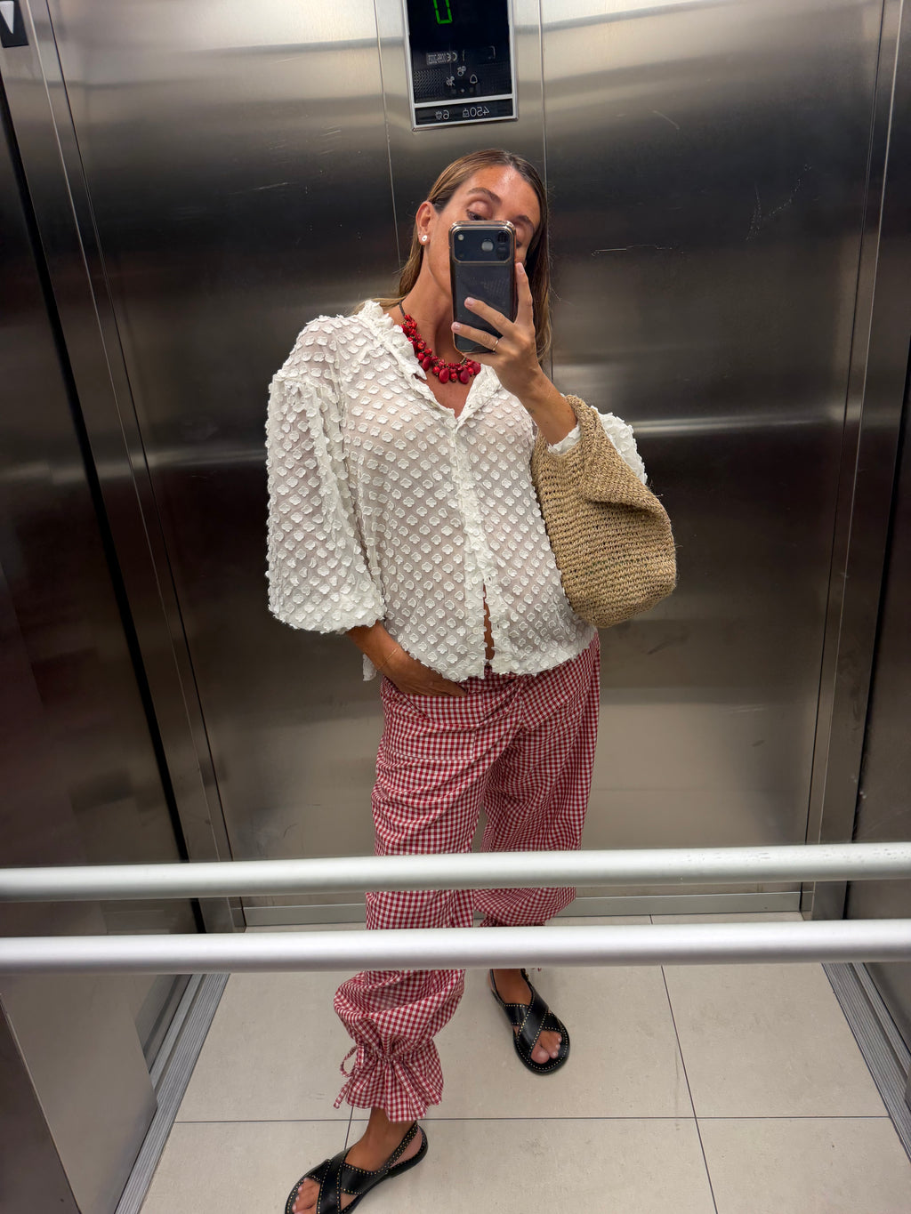 Pantalón vichy cherry