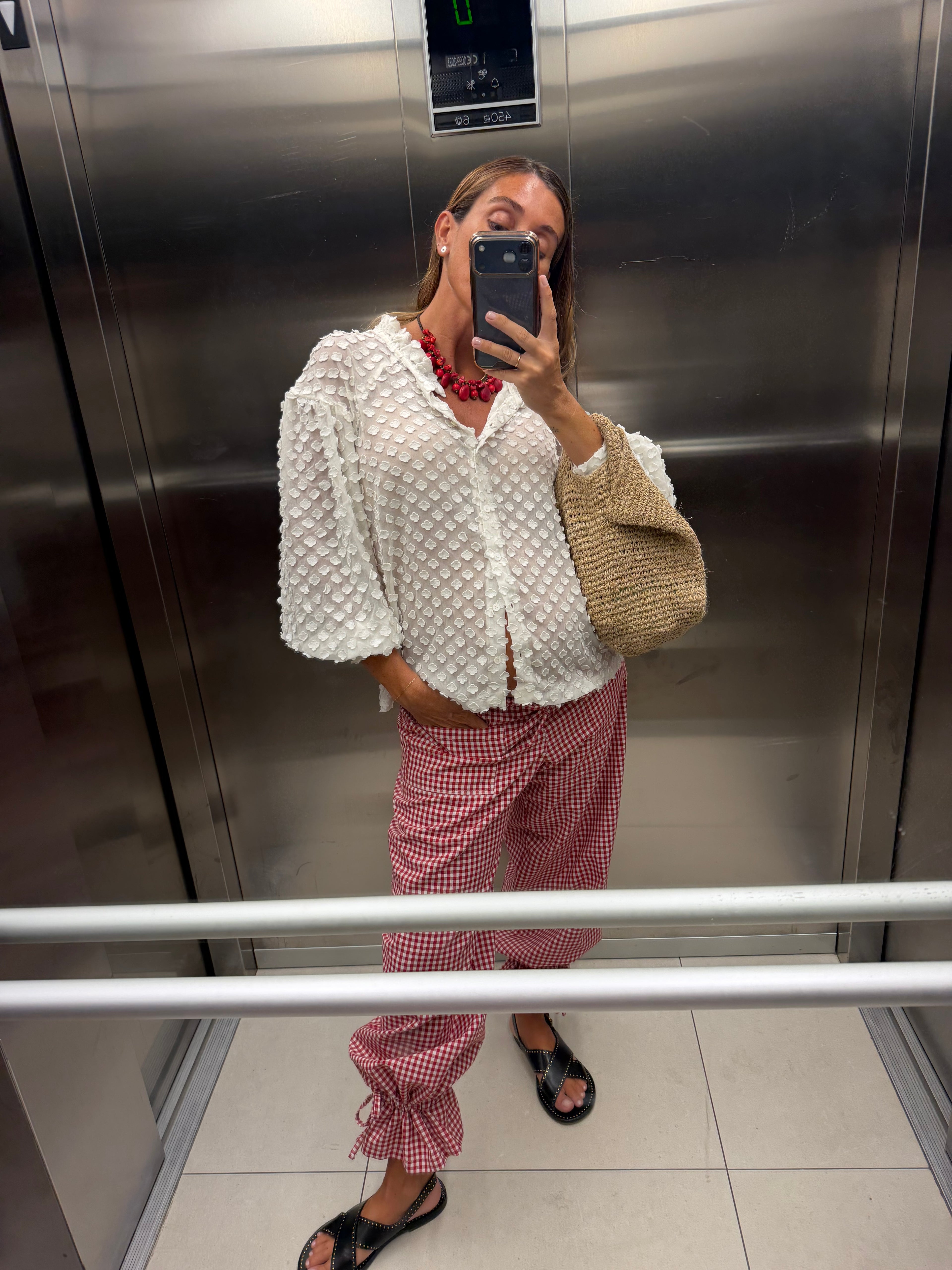 Pantalón vichy cherry