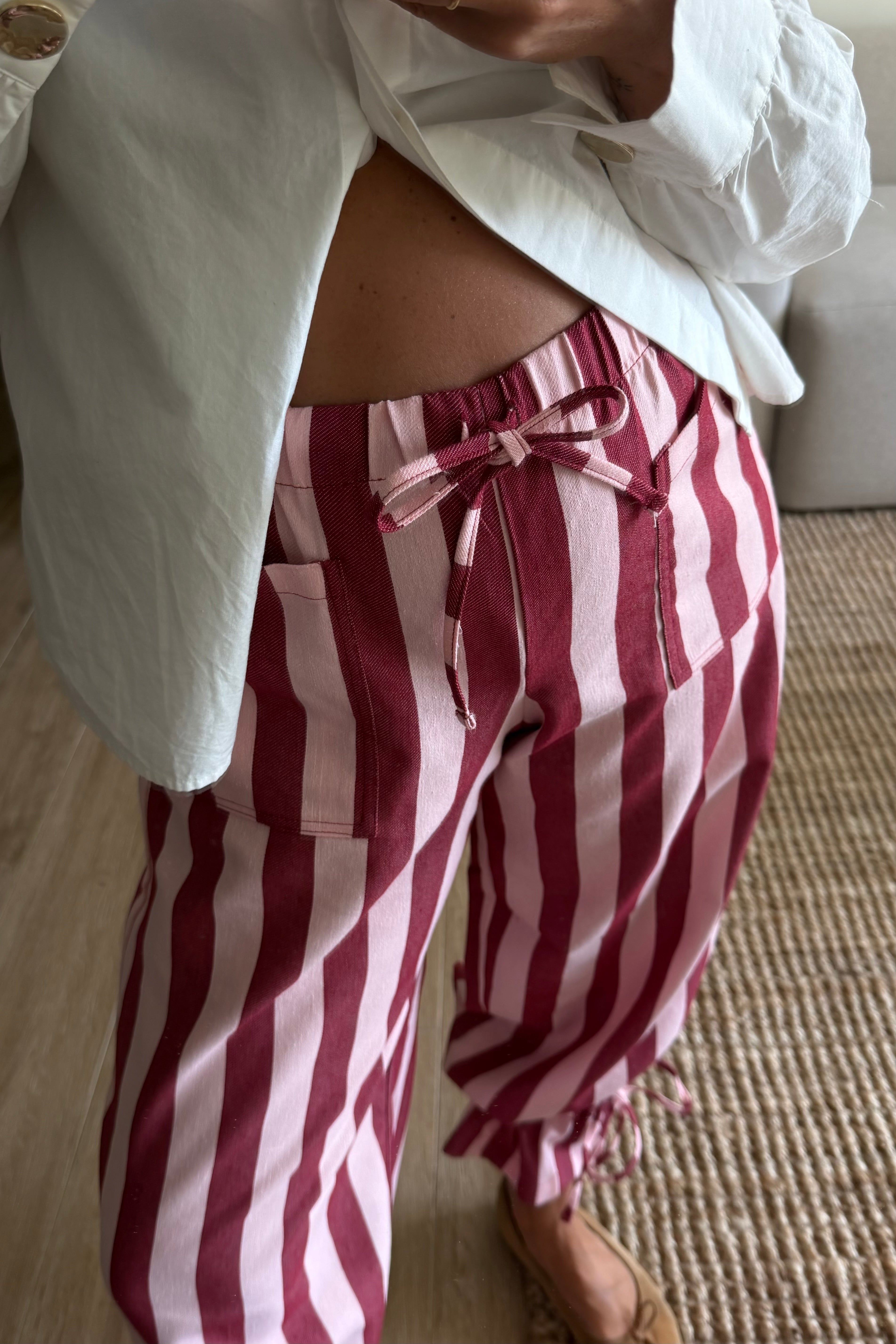 Pantalón stripes burgundy