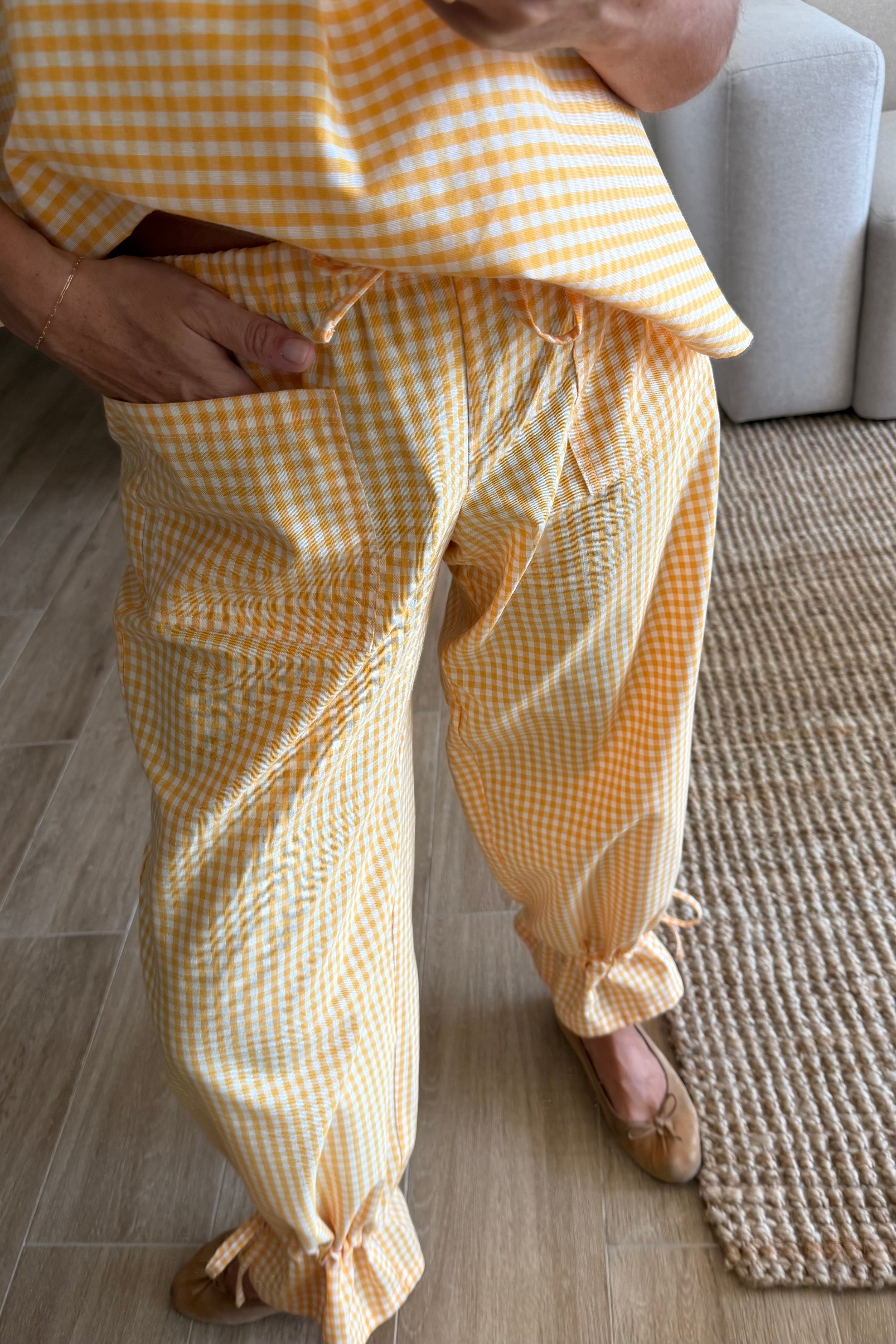 Pantalón vichy yellow