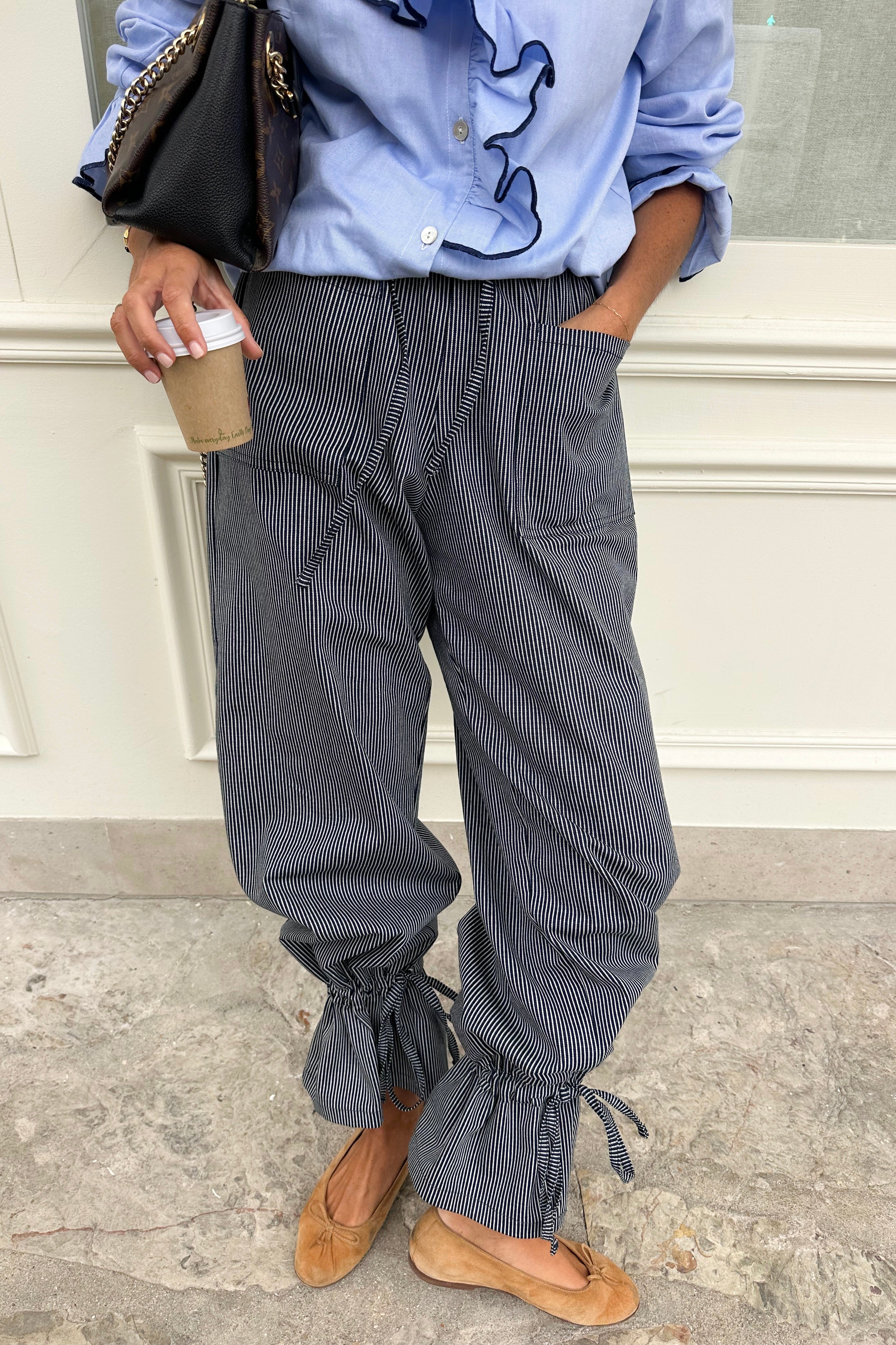 COMING SOON Striped denim pants