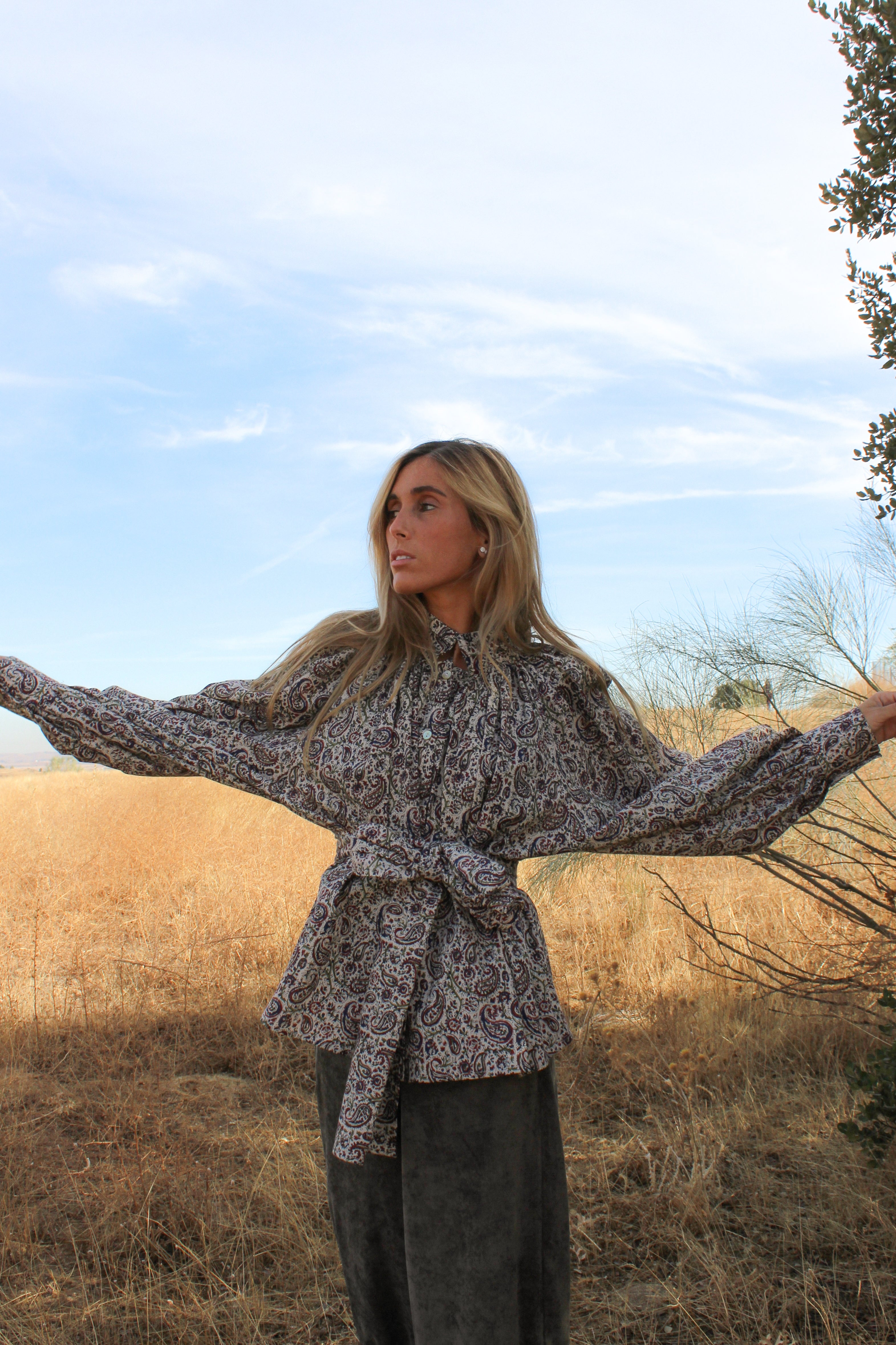 Camisa balloon batik paisley