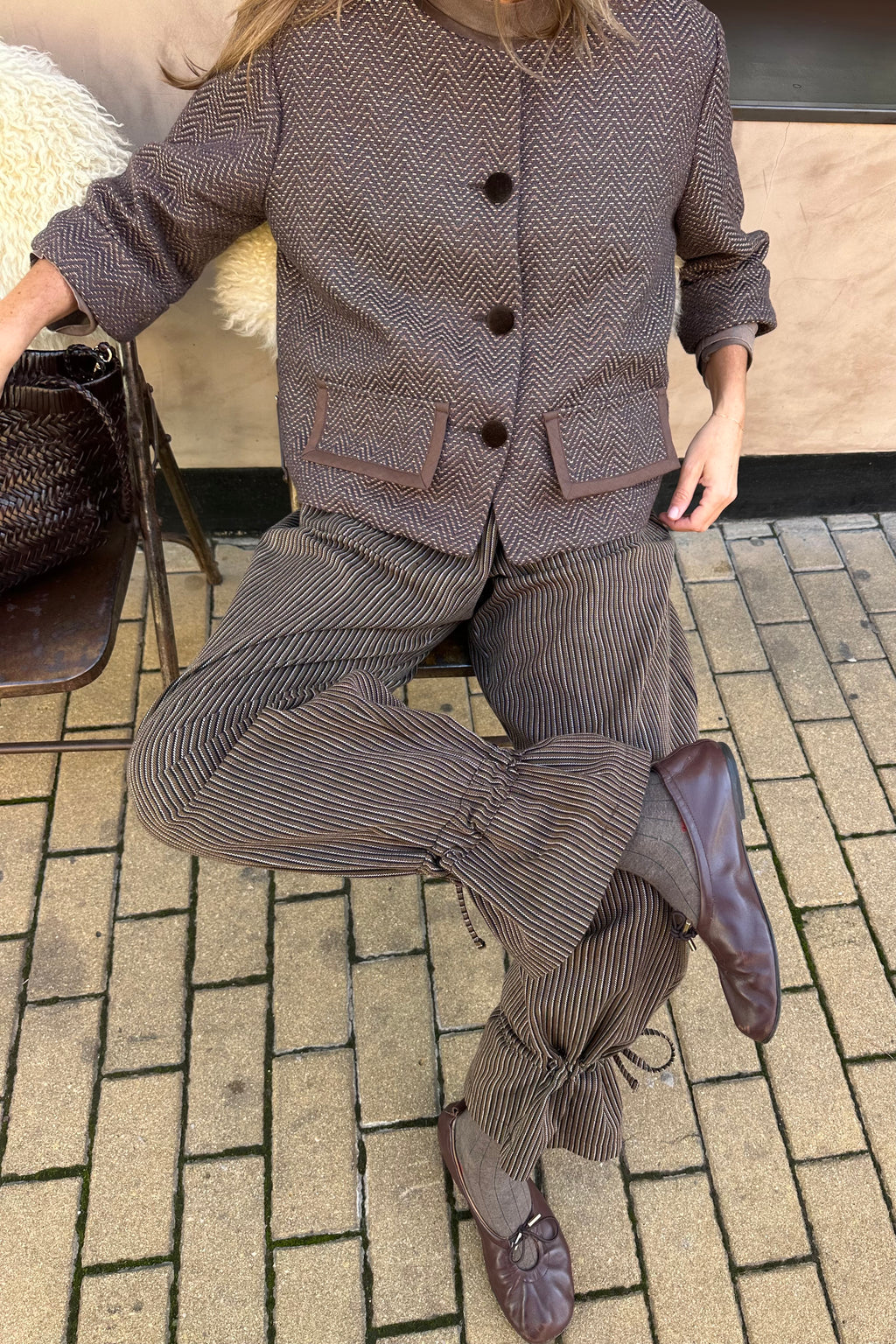 Jackie zig zag brown