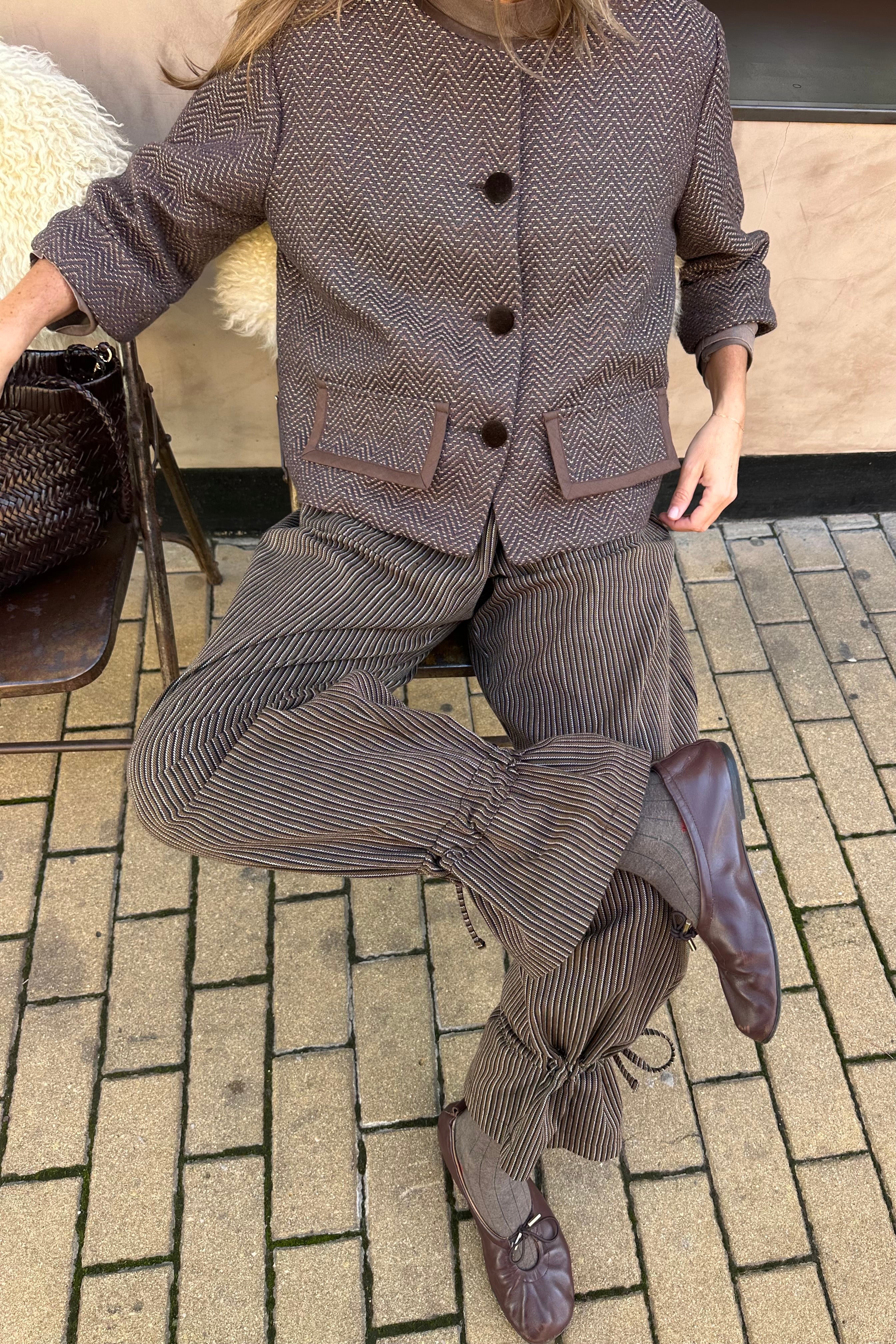 Jackie zig zag brown