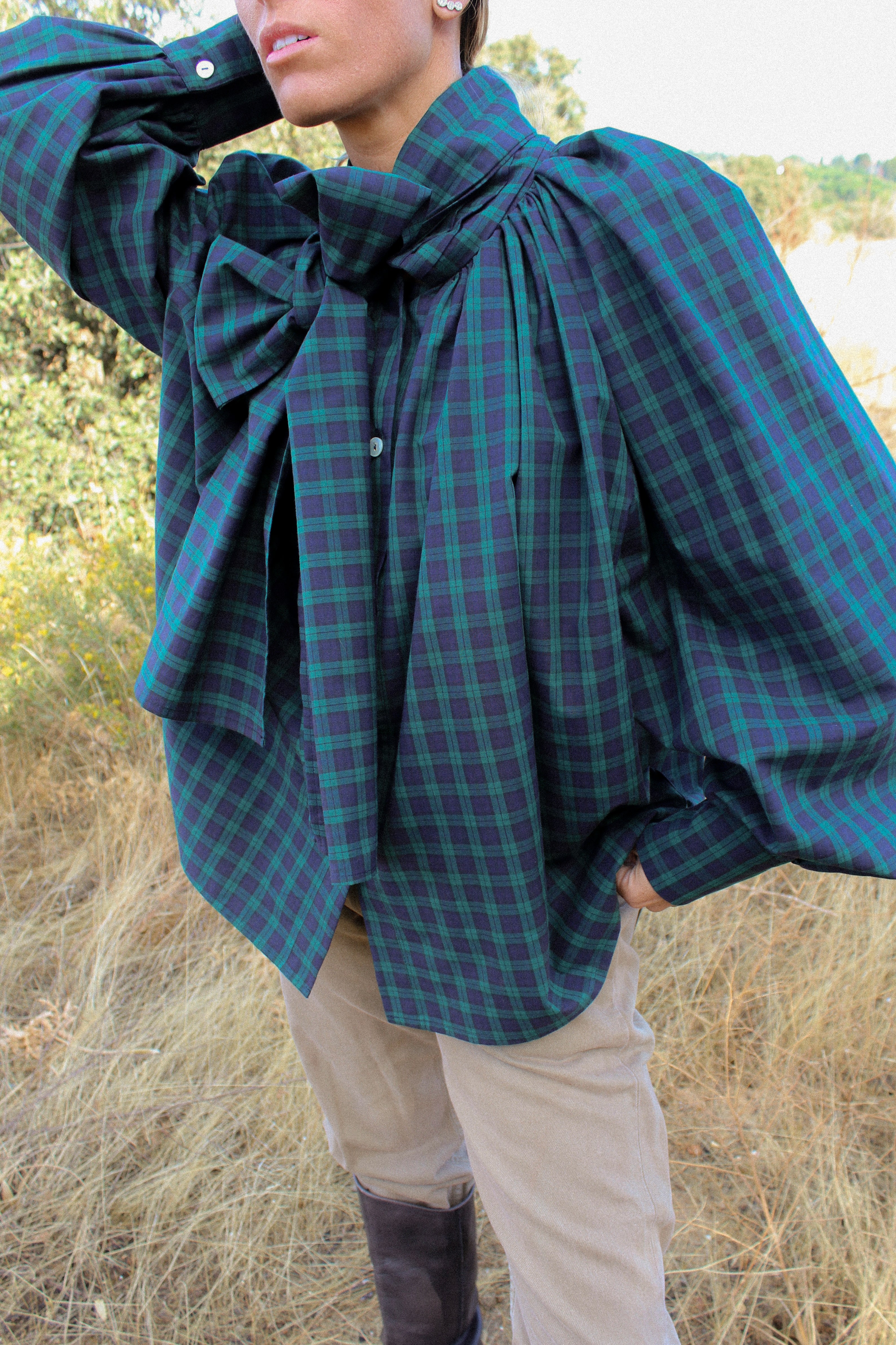 Camisa balloon tartan