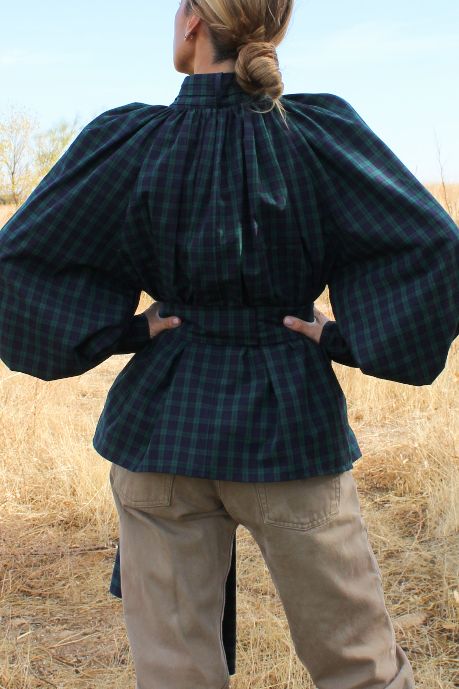 Camisa balloon tartan