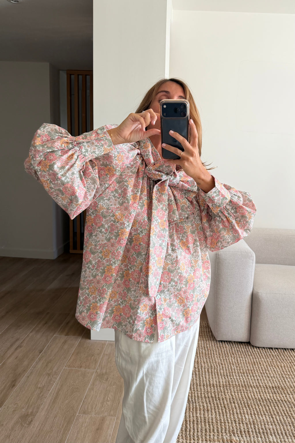 Camisa balloon flores
