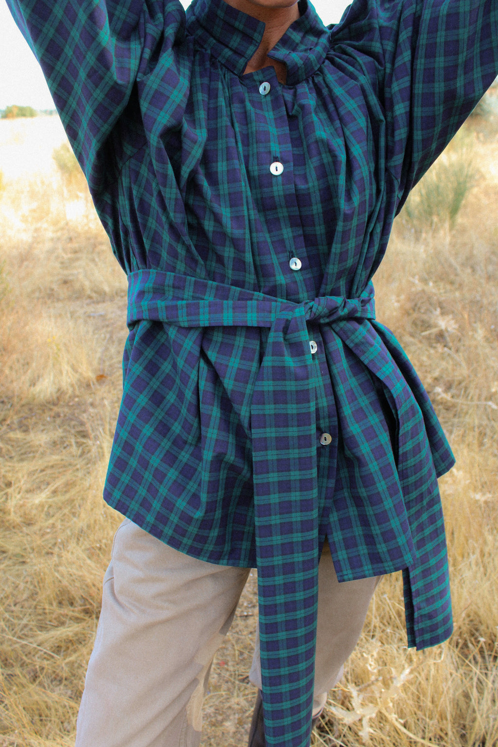 Camisa balloon tartan