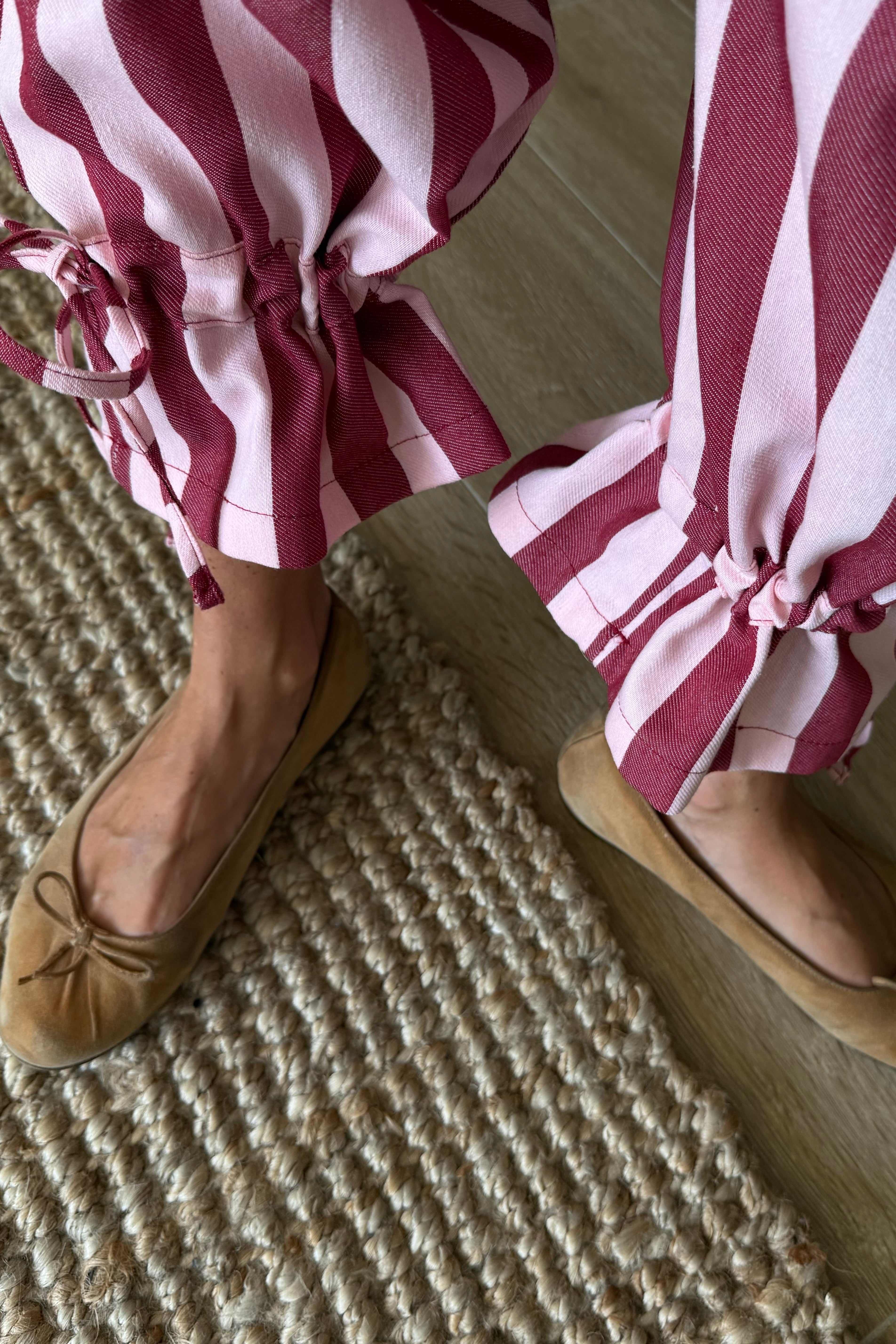 Pantalón stripes burgundy