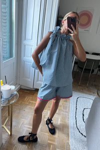 Bermudas vichy azul