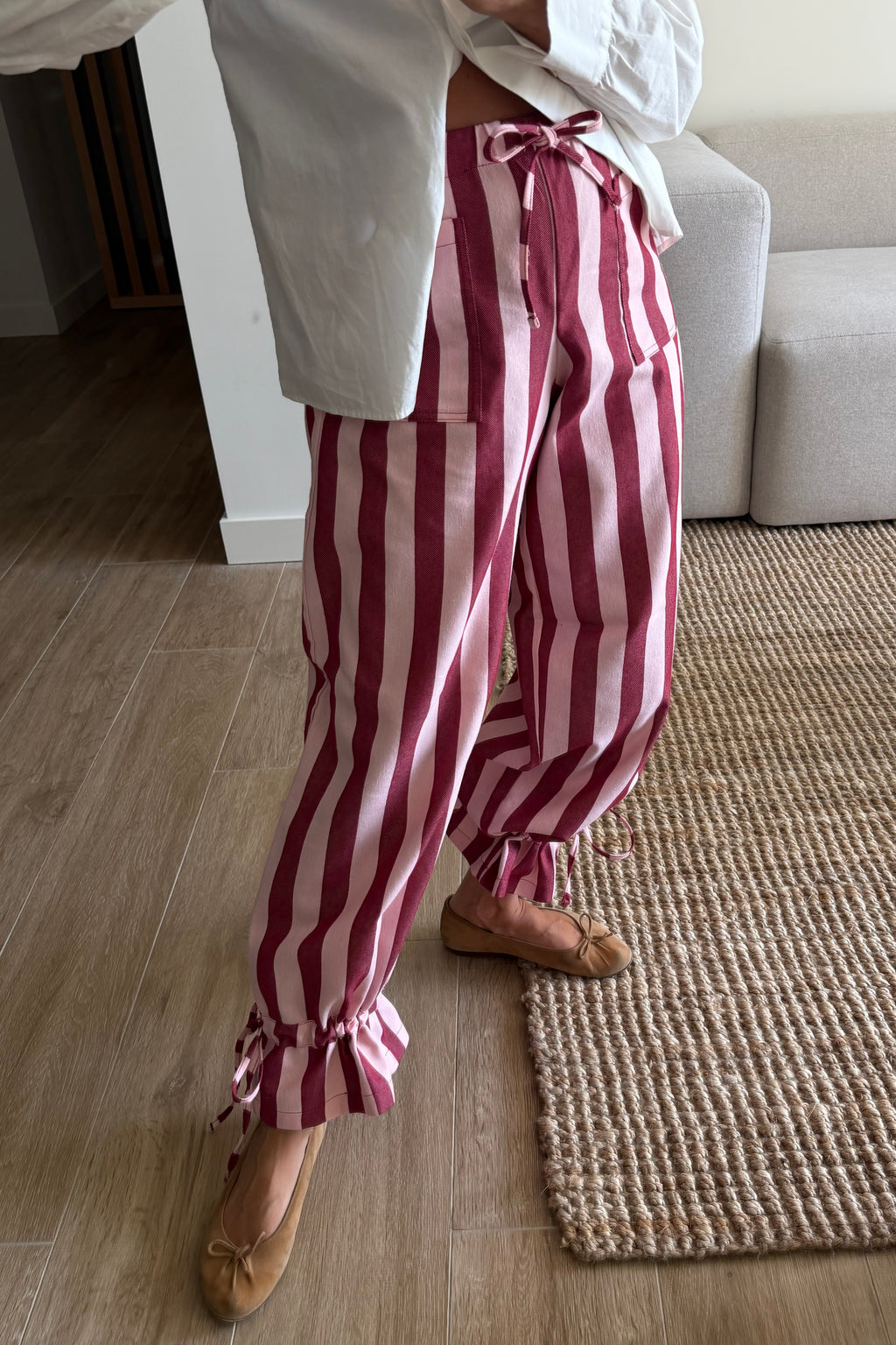 Pantalón stripes burgundy