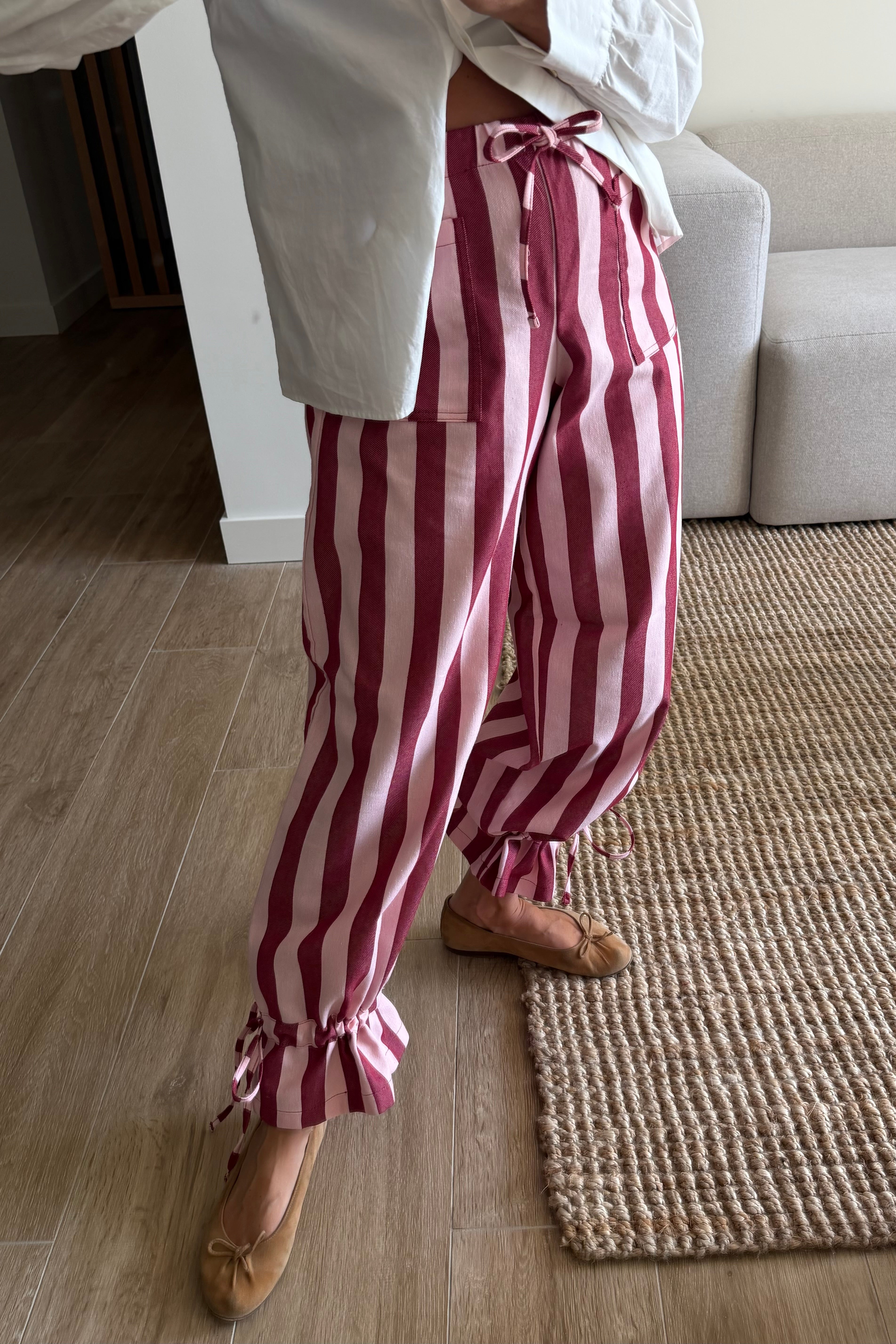 Pantalón stripes burgundy