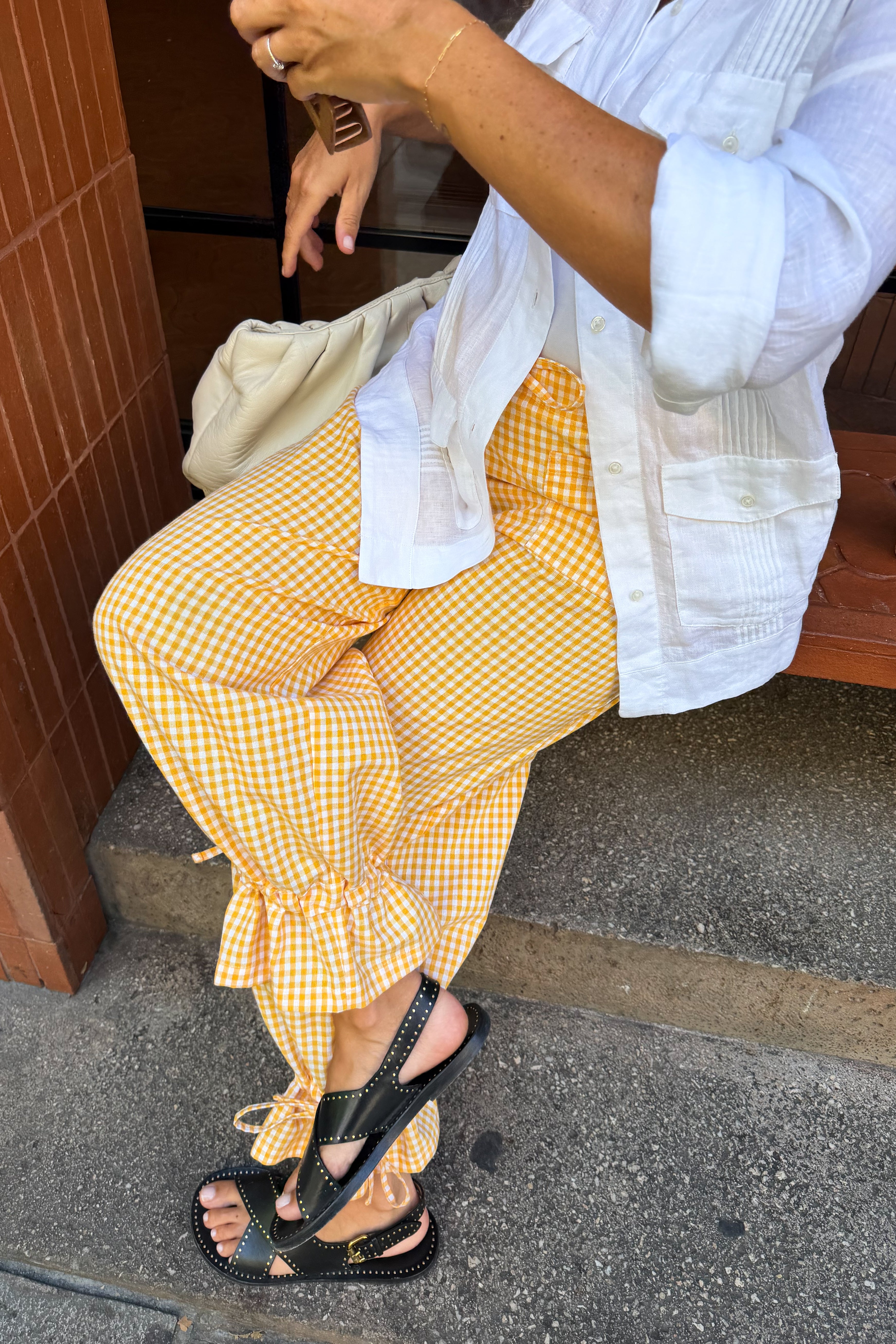 Pantalón vichy yellow