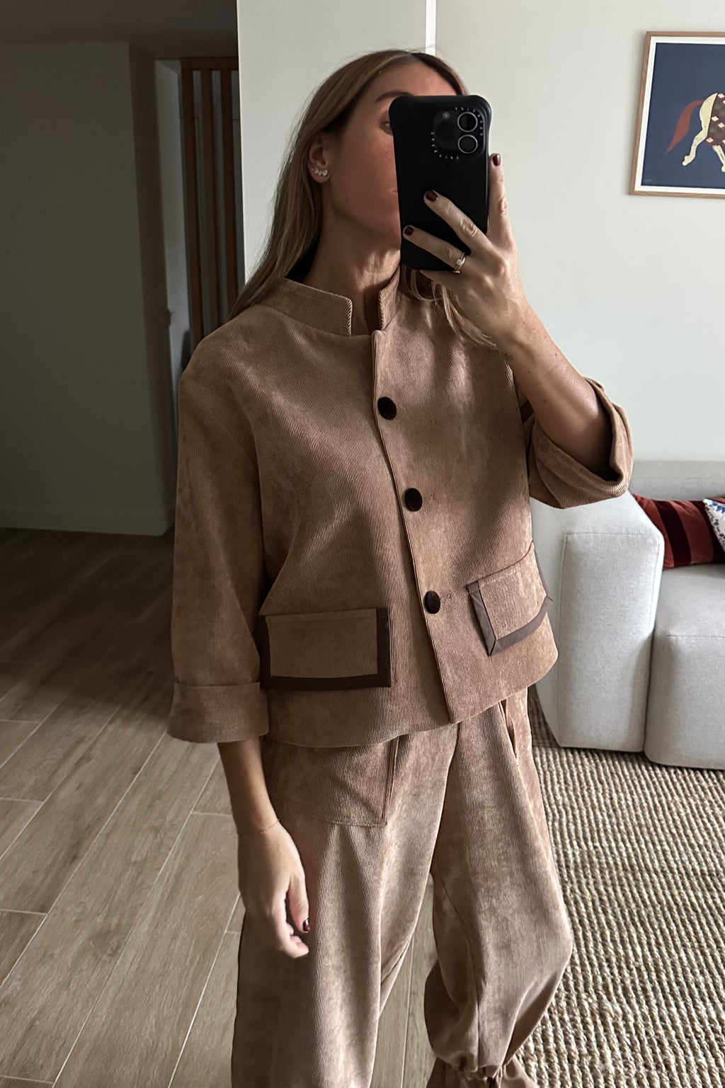 Pantalón balloon pana camel