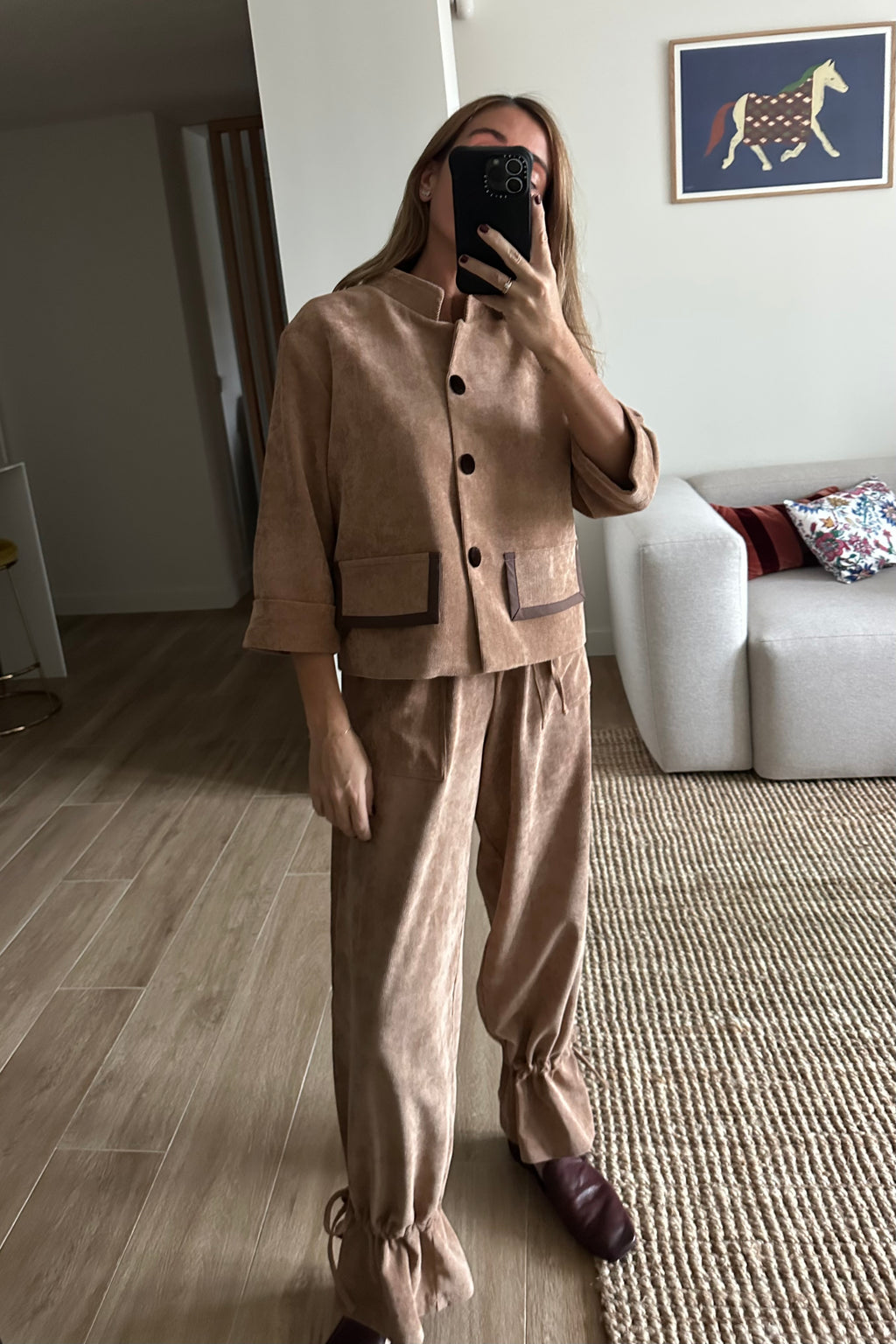 Pantalón balloon pana camel