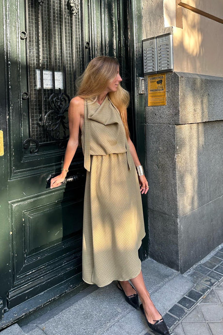 Vestido halter Olive